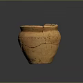 Ancient Terracotta Sculpture Of Cracked Clay Vessel With Historical Artifact Features