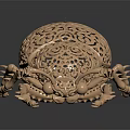 Intricate Beetle Shaped Sculpture Carving With Elaborate Hollow Patterns And Smooth Surface