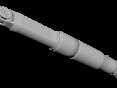 Detailed View Of White Cylindrical Mechanical Part Structure On Black Background 3d model