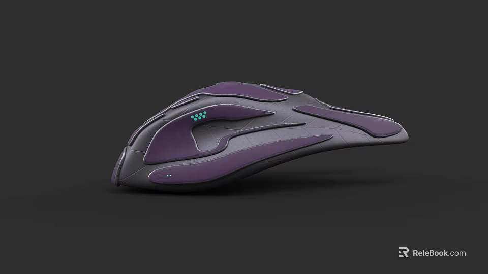 Purple And Gray Ergonomic Gaming Mouse With Sleek Design And LED Lights 3d model 