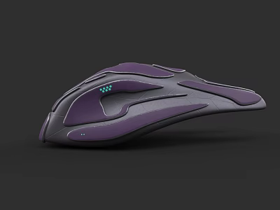 Purple And Gray Ergonomic Gaming Mouse With Sleek Design And LED Lights 3d model
