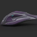 Purple And Gray Ergonomic Gaming Mouse With Sleek Design And LED Lights