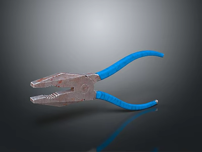 Professional Hardware Pliers with Blue Handles and Metal Jaws for Home Improvement and Repair Tasks 3d model