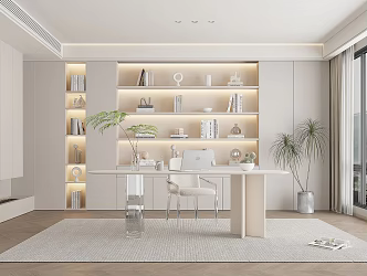 Modern Study Cream Study 3d model