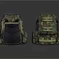 Camouflage Backpacks With Tactical Design Multiple Compartments And Adjustable Straps 3d model