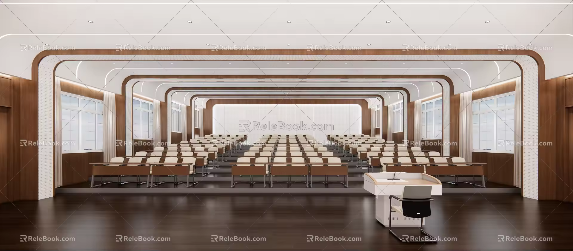 Modern Academic Lecture Hall Ladder Classroom 3d model
