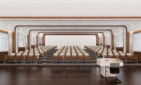 Modern Academic Lecture Hall Ladder Classroom 3d model