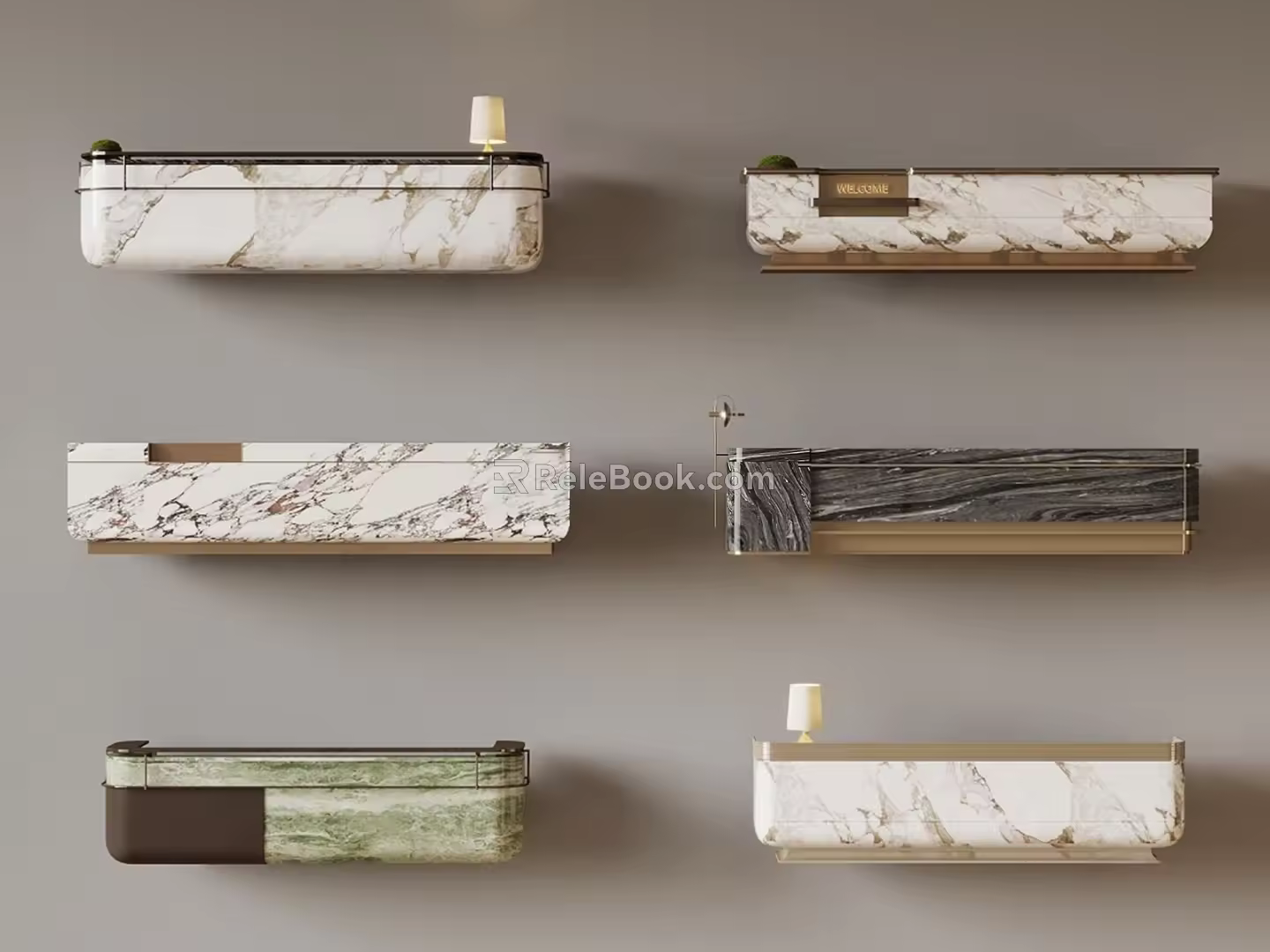 Modern Front Desk Modern Reception Desk Bar Reception Desk Combination Reception Cashier Lobby Bar Hotel Front Office Bar 3d model