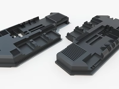 Industrial Equipment Mechanical Components With Black Structural Parts And Heat Sinks 3d model