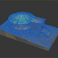 Traditional Nomadic Shelter Model With Green Roof Yurt And Red Wooden Cabin