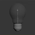 White Light Bulb With Smooth Exterior And Shiny Metal Base On Dark Gray Background