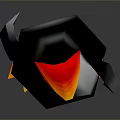 3D Polygonal Penguin Character With Red Beak Orange Feet And Stylized Design
