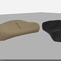 Outdoor Chairs in Beige and Black with Wavy Striped Pattern for Garden Use