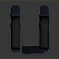 Two Black Pistols Displayed With Bullets And Grip Texture Details 3d model