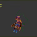 Game Movie Character in Yellow Cape with Purple Hat Rope Shorts and Boots