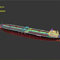 Large 3D Ship Model With Blue Deck Red Hull And White Superstructure Design 3d model