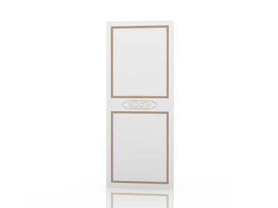 Minimalist White Sliding Door Design With Decorative Frame And Smooth Surface Finish 3d model