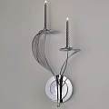Sleek Modern Silver Metal Wall Lamp Featuring Curved Design And Artistic Finish