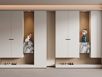 Modern Entrance Shoe Cabinet 3d model