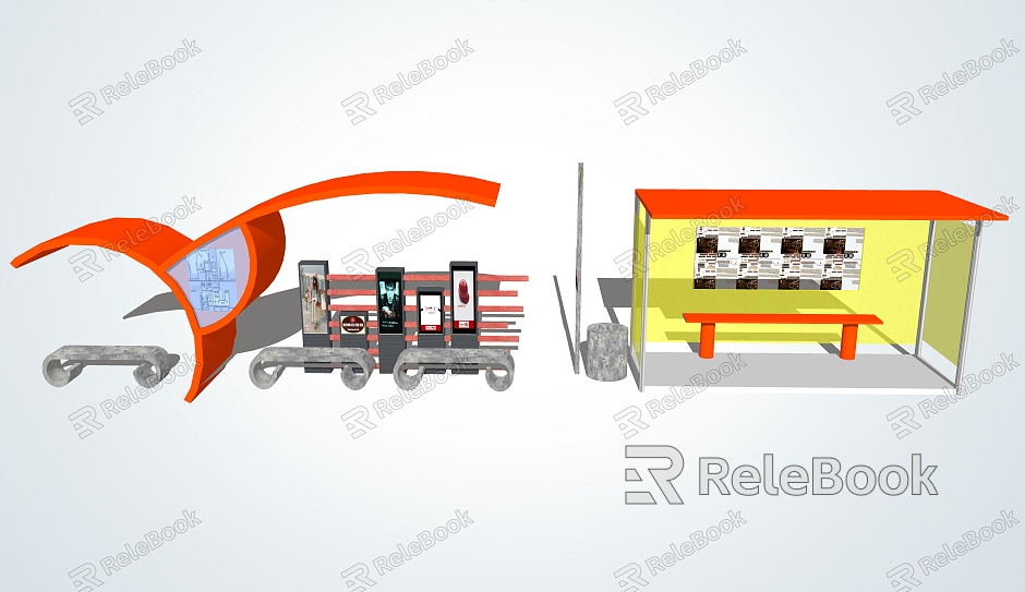 Modern Platform Bus Station model