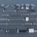 Various Security Gates Metal Railings Turnstiles And Access Control Equipment 3d model