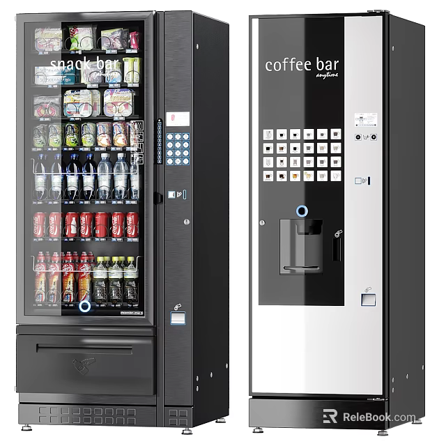 Commercial Refrigerator Freezer Vending Machine For Snack Bar Coffee Beverage And Snack Storage 3d model 