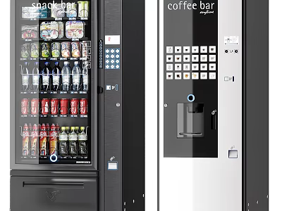 Commercial Refrigerator Freezer Vending Machine For Snack Bar Coffee Beverage And Snack Storage 3d model