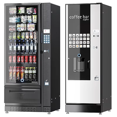 Commercial Refrigerator Freezer Vending Machine For Snack Bar Coffee Beverage And Snack Storage 3d model