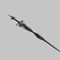 Intricate Metallic Sword With Decorative Hilt Design And Long Shiny Blade For Fantasy Collectibles