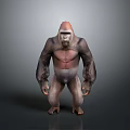 Realistic Gorilla 3D Character Model Standing With Muscular Body And Detailed Structure