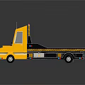 Yellow Tow Truck With Police Lights And Flatbed Design For Rescue Operations