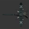 Futuristic Green Sci Fi Spaceship Model With Multiple Thrusters And Complex Structure 3d model