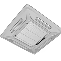 Square Ceiling Mounted Air Conditioner Vent With Grille Design And White Beige Color