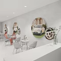 Modern Exhibition Booth Car Display With Multiple Colorful Cars And Large Screen Background