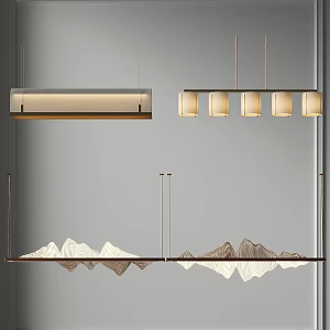 New Chinese Chandelier Mountain Chandelier Restaurant Chandelier Bar Table Chandelier Office Chandelier Tea Room Chandelier Art Chandelier 3d model