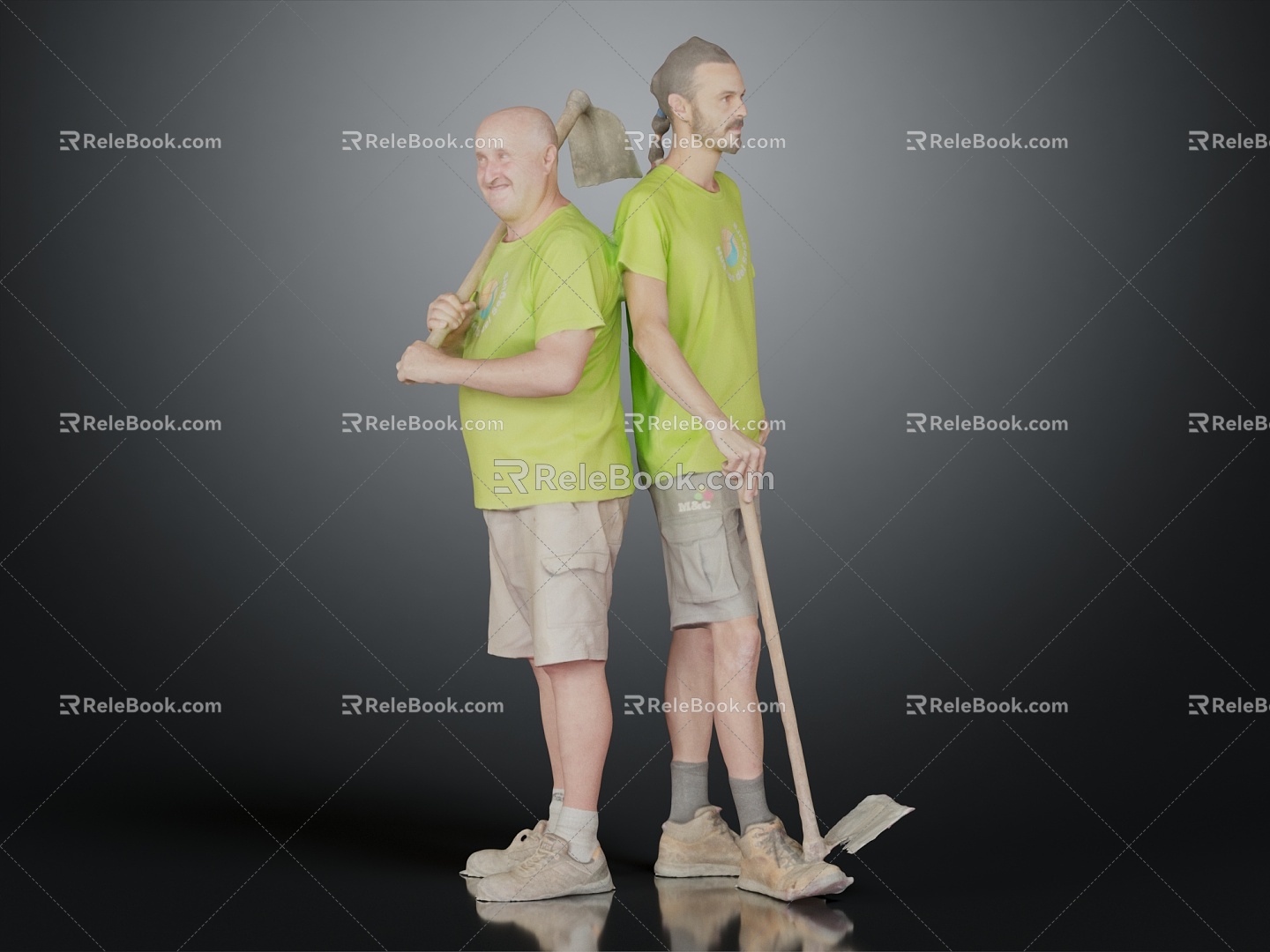 Modern Double Brother Farmer 3d model