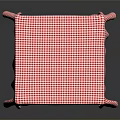 Stylish Dining Table With Red And White Checkered Tablecloth And Sturdy Legs