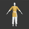 White Mannequin Wearing Yellow Top With White Belt And White Pants
