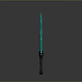 Fantasy Decorative Sword With Blue Glowing Blade And Metallic Hilt