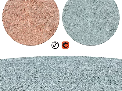 Soft Plush Square Rug In Light Blue And Brown Color Options For Home Decor 3d model