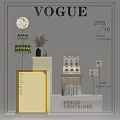 VOGUE Themed Decorative Ornament Set With Display Cabinet Potted Plants And Brand Container