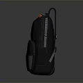 Practical Black Backpack With Gray Accents Red Zippers And White Logo For Daily Use