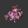 Game and Movie Character With Pink Hair Fox Ears And Nine Tails In Purple Outfit