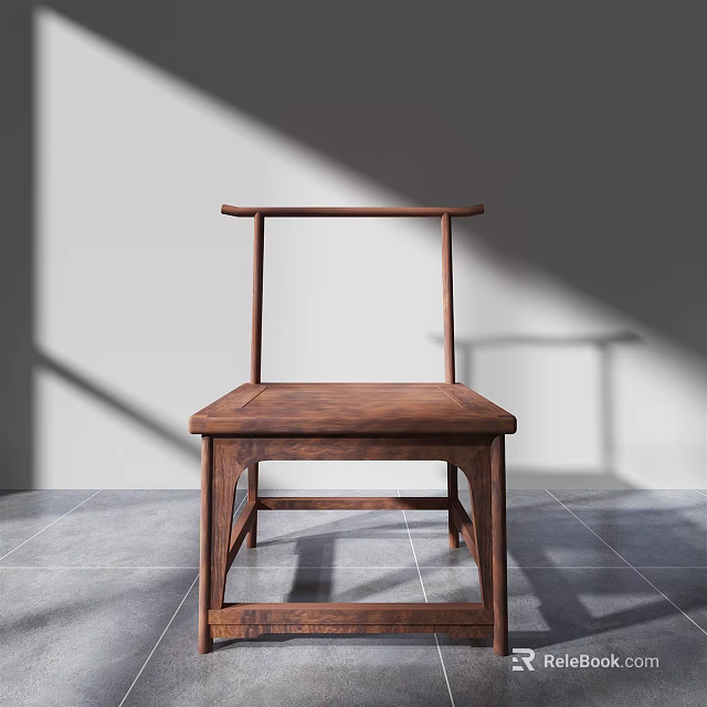 Minimalist Wooden Leisure Chair In Modern Interior With Natural Light And Simple Design 3d model 
