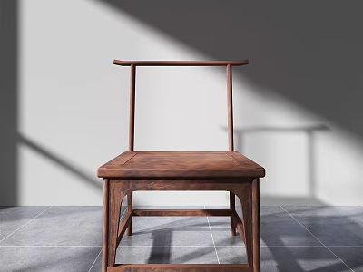 Minimalist Wooden Leisure Chair In Modern Interior With Natural Light And Simple Design 3d model