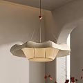 Modern Petal Shaped Pendant Light in Elegant Interior with Arch Wall and Blinds