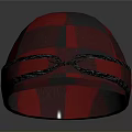 Stylish Red And Gray Plaid Knitted Hat With Ribbon Decoration