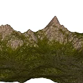 Green Mountain Terrain With Peaks And Lush Vegetation In Natural Setting