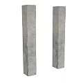 Two Gray Textured Stone Columns With Rough Surface For Architectural Design 3d model