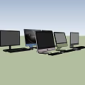 Assorted All In One Computers With Monitors Keyboards And Mice Collection 3d model